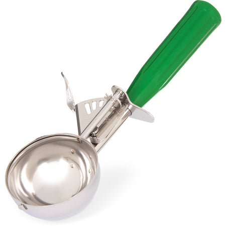 Carlisle 60300-12 3.3 oz #12 Green 18-8 Stainless Steel Disher Scoop