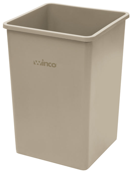 Winco PTCS-35BE 35 Gallon Beige Tall Trash Can