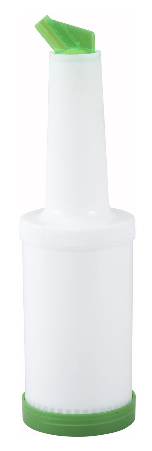 Winco PPB-2G 2 Qt. Green Spout & Lid Liquor/Juice Pour Bottle
