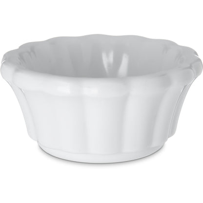 Carlisle 4394302 2 oz White Melamine Scalloped Ramekin