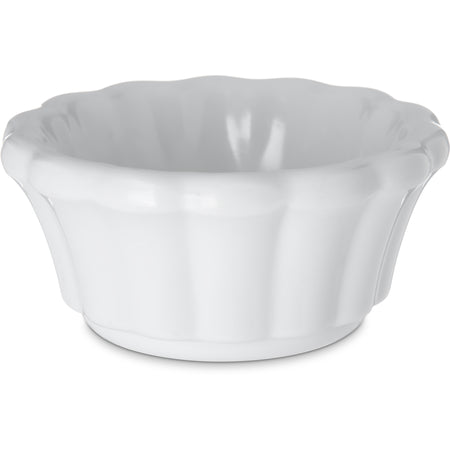 Carlisle 4394302 2 oz White Melamine Scalloped Ramekin