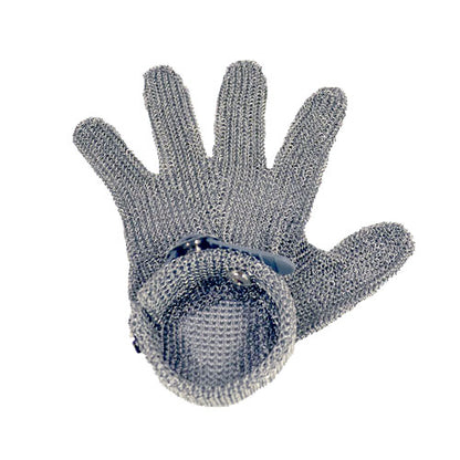 Omcan 44354 Five Finger Extra Small Stainless Steel Mesh Glove with Gray Silicone Strap