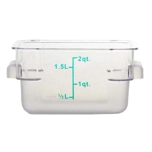 Omcan 80172 2 Qt Clear Square Polycarbonate Food Storage Container
