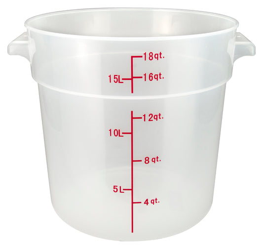 Winco PTRC-18 18 Qt. Translucent Polypropylene Storage Container