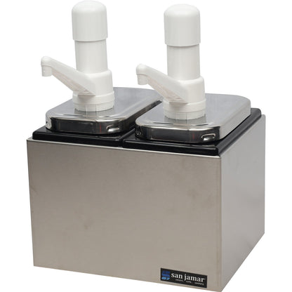 San Jamar P9712 Silver 2-Well Condiment Pump Service Center
