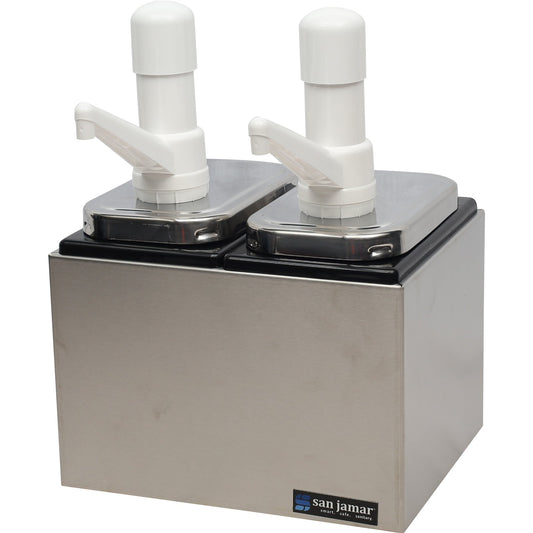 San Jamar P9712 Silver 2-Well Condiment Pump Service Center
