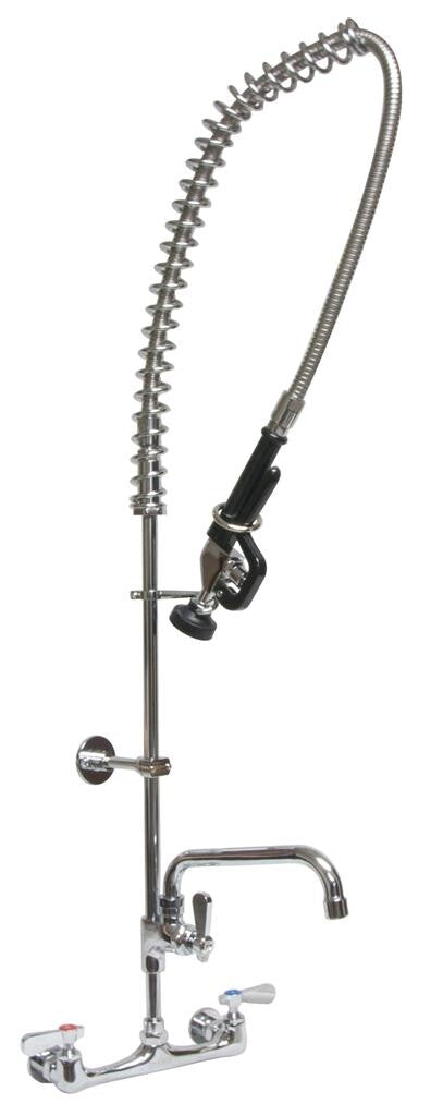 BK Resources BKF-VSMPR-WB-AF6-G Workforce PreRinse 8" O.C. Splash Mount w/ 6" Add-A-Faucet