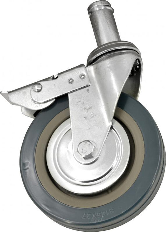 Omcan 14461 5-inch Industrial Caster with Brakes for Chrome and Epoxy Stock Shelves
