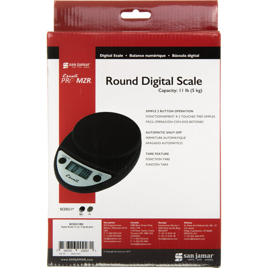 San Jamar SCDG11BK 11 lb/5 kg Black Digital Scale