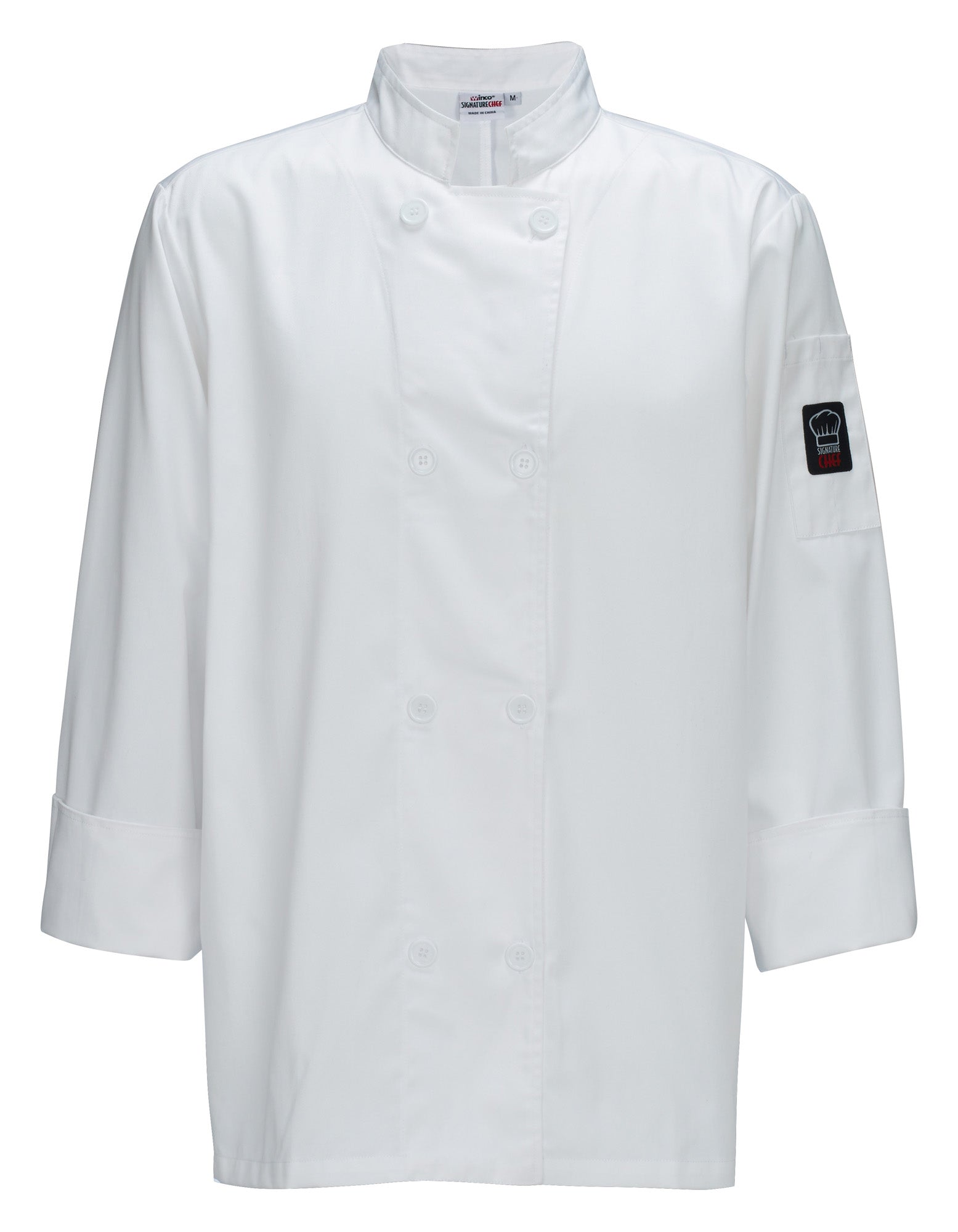 Winco UNF-6WXL Extra Large White Tapered Chef Men's Jacket