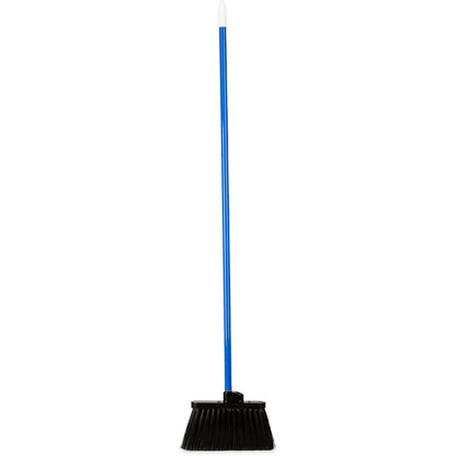 Carlisle 3686403 Black Duo-Sweep Duo-Sweep 11” Unflagged Broom with 48” Blue Metal Handle