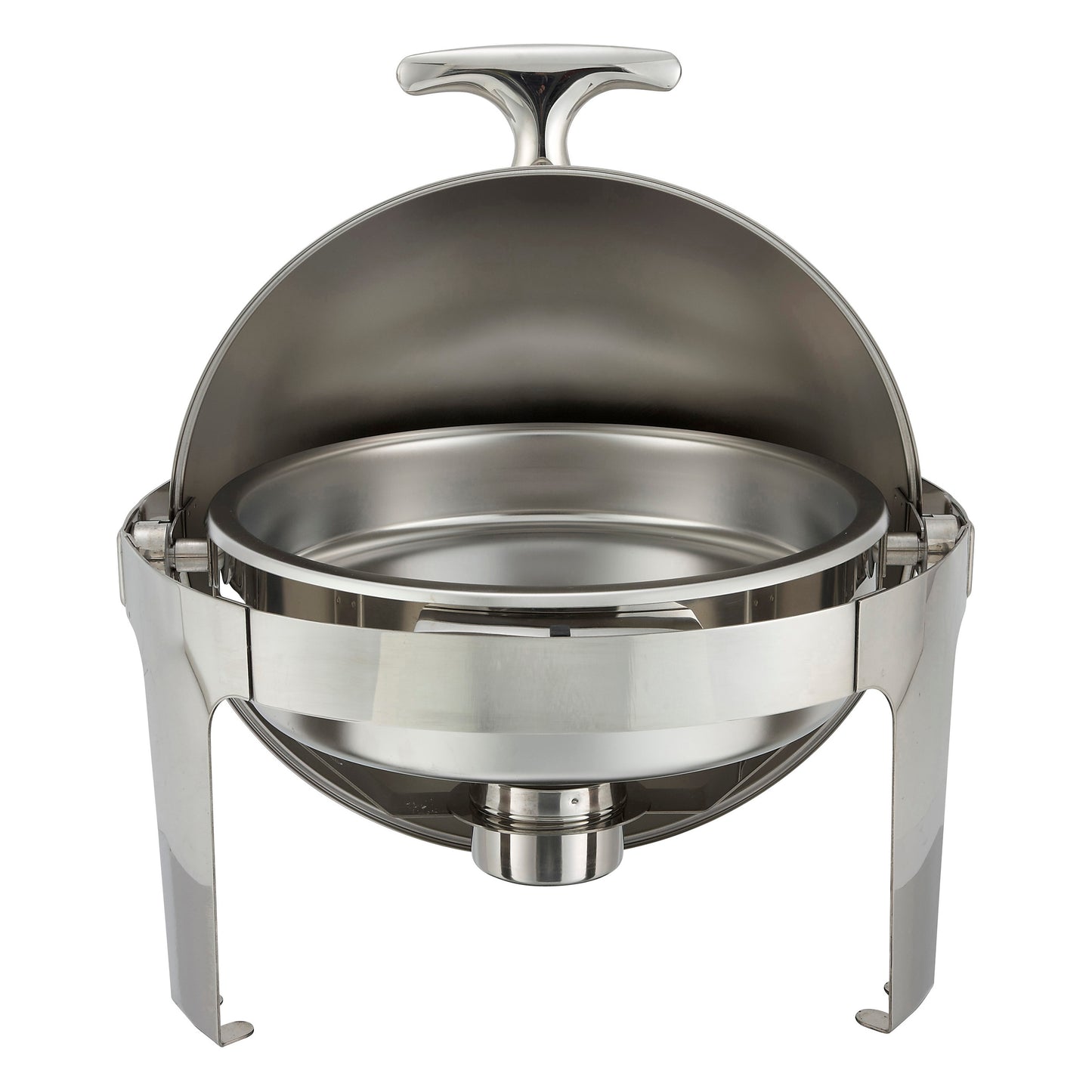 Winco 602 6 Qt. Stainless Steel Madison Roll-Top Round Chafer, Heavyweight
