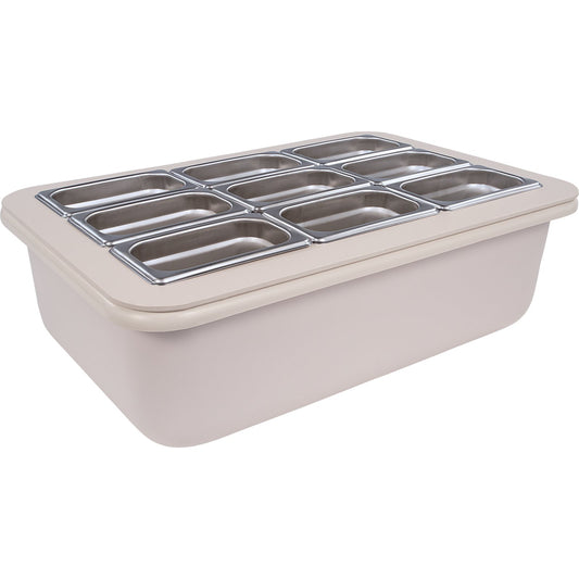 Carlisle CM104902 24 Qt Full-Size White Coldmaster Coldpan with Organizer