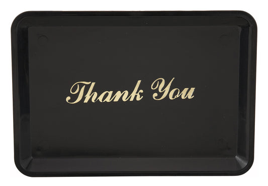 Winco TT-46 Tip Tray - "Thank You" Gold Imprint