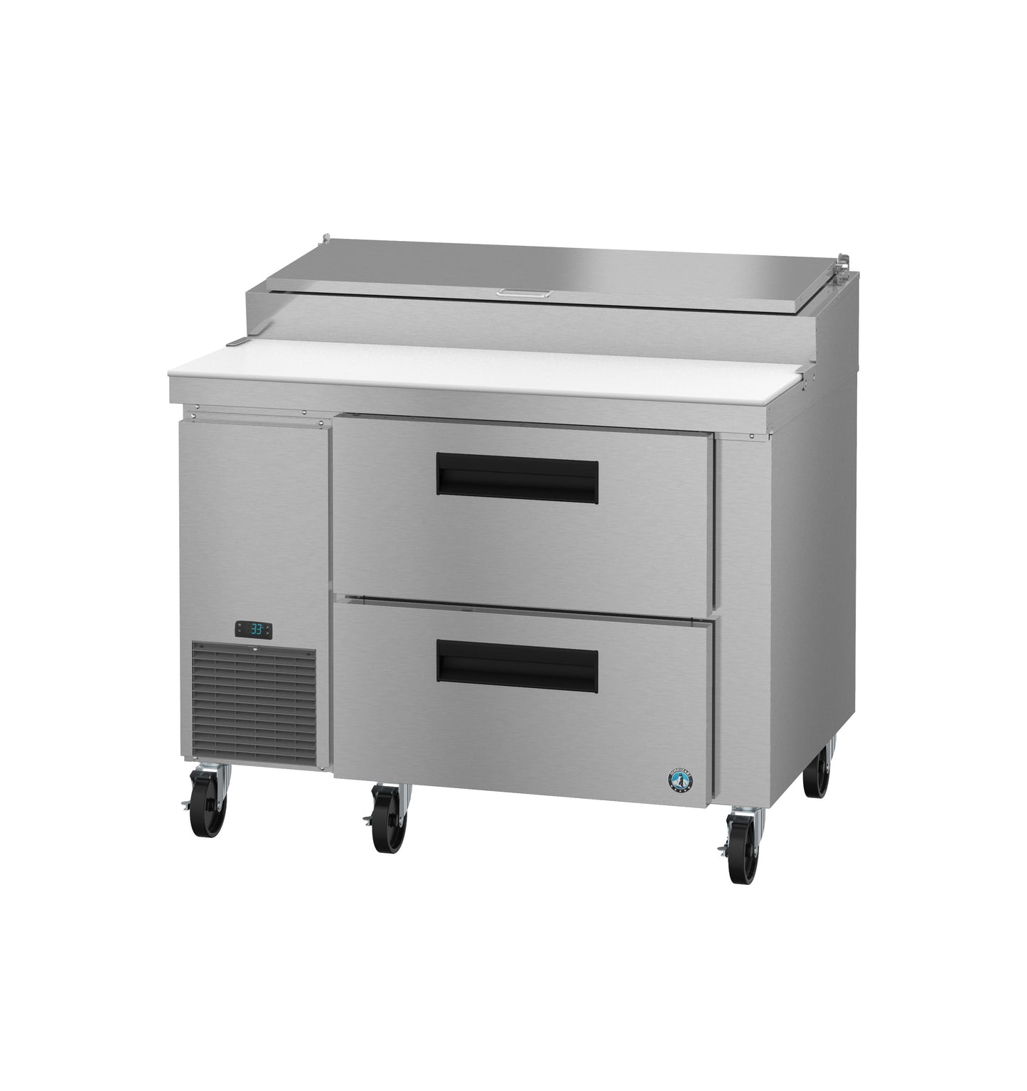 Hoshizaki PR46B-D2 One Section Stainless Doors Pizza Prep Table Refrigerator