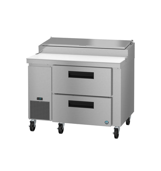 Hoshizaki PR46B-D2 One Section Stainless Doors Pizza Prep Table Refrigerator