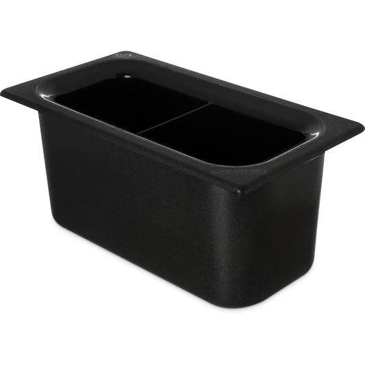 Carlisle CM110303 1/3 Size Black Coldmaster Food Pan with Divider
