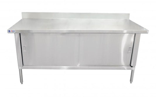 Omcan 24407 30" x 60" 304 Stainless Steel Knock-down Worktable with 4" Backsplash