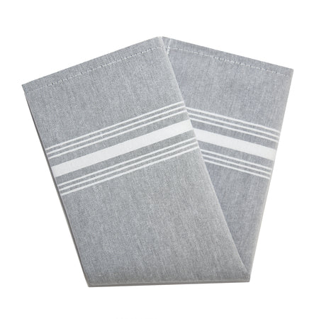 Snap Drape 54251822NH014 18" x 22" Black 50% Spun Polyester/50% Filament Chambray Striped Napkin