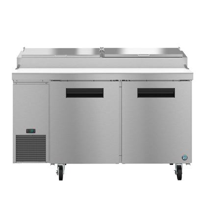Hoshizaki PR60B Two Section Stainless Doors Pizza Prep Table Refrigerator