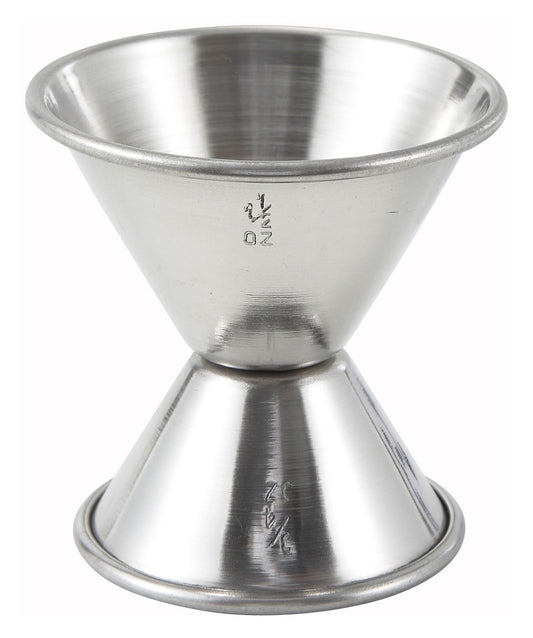 Winco J-3 3/4 oz. x 1-1/2 oz. Stainless Steel Jigger