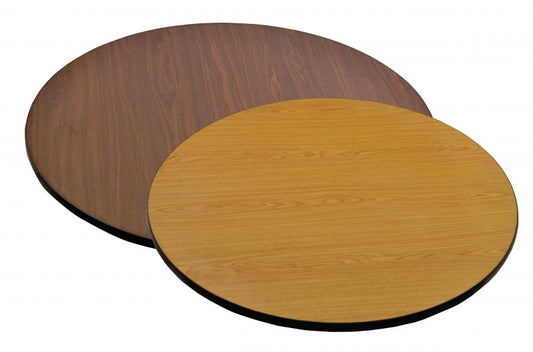 Omcan 43168 36" x 1" Oak/Walnut Round Table Top