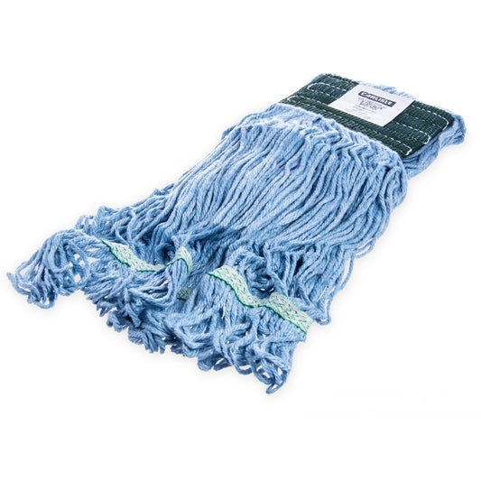 Carlisle 369448B14 Medium Blue Synthetic/Cotton Blend Flo-Pac Looped-End Mop With Green Band