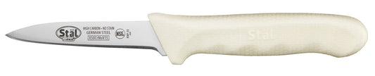 Winco KWP-30 3-1/4" White Polypropylene Handle Paring Knives (2pcs/pk)