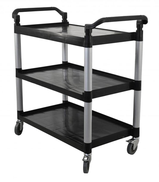 Omcan 43069 Black Plastic Bussing Cart with 19.5" x 31" tray size