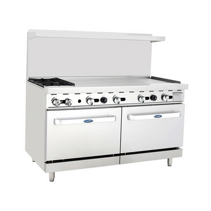 Atosa AGR-2B48GR-NG 60" Natural Gas Two Burner Gas Range with 48" Griddle