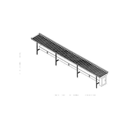 Dinex DXIESR18 18' Stainless Steel PVC Roller Conveyor