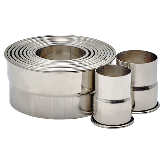 Winco CST-22 Stainless Steel 11-Piece Cookie Cutter Set, Plain