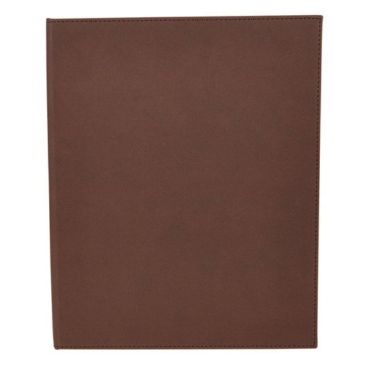 Winco LMF-814BN Brown Four-Views (Booklet) Menu Cover For 8-1/2 X 14" Inserts
