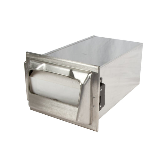 Carlisle H2000SS12 750 Napkin 12" Depth Stainless Steel Classic In-Counter Napkin Dispenser, Minifold Control Face