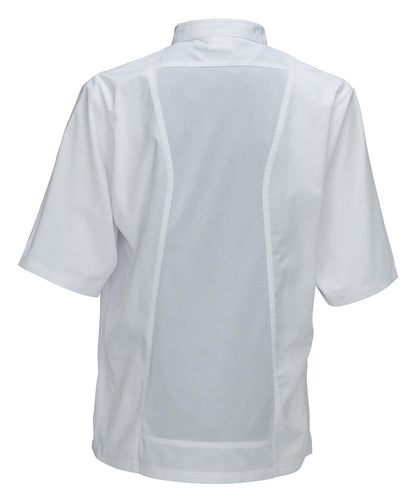 Winco UNF-9WXL Extra Large White Ventilated Cook Shirt, Short Sleeve