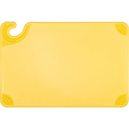 San Jamar CBG121812YL 12" x 18" x 0.5" Yellow Saf-T-Grip Cutting Board