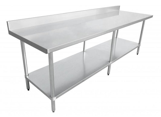 Omcan 22084 24" x 84" Stainless Steel Work Table with 4" Backsplash