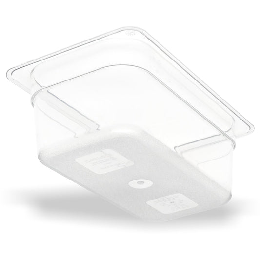 Carlisle 3068107 1/4 Size Clear Polycarbonate StorPlus Food Pan, 4" Deep