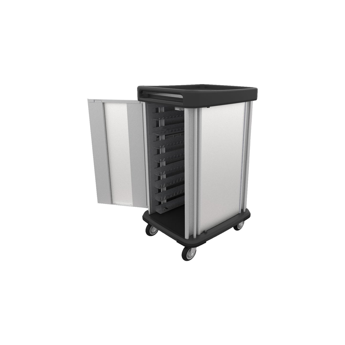 Dinex DXSU2T1D16 16 Trays (2 Trays per slide) Single Door Stainless Steel TQ Supreme Cart