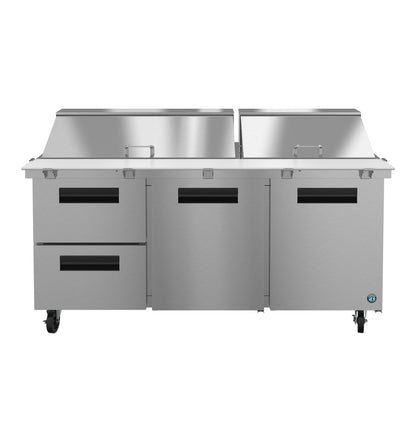 Hoshizaki SR72B-30MD2 Three Section Drawer/Door Combo Mega Top Prep Table Refrigerator