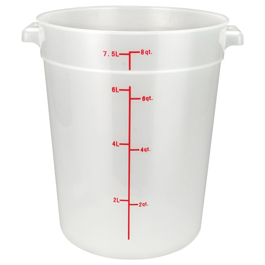 Winco PTRC-8 8 Qt. Translucent Polypropylene Storage Container