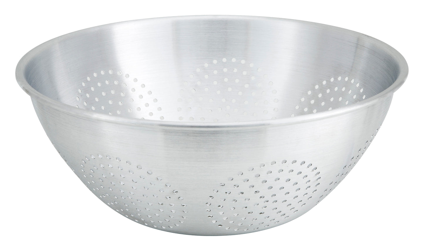 Winco ALO-16 16 Qt. Aluminum Chinese Style Colander