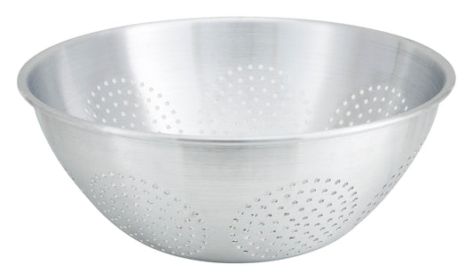 Winco ALO-16 16 Qt. Aluminum Chinese Style Colander