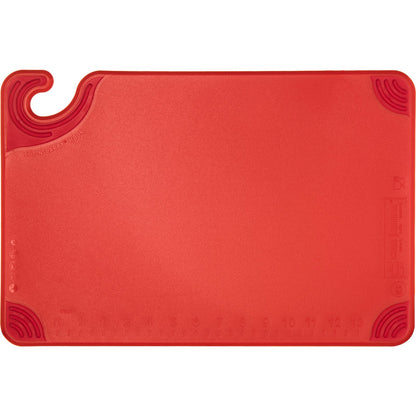 San Jamar CBG121812RD 12" x 18" x 0.5" Red Saf-T-Grip Cutting Board