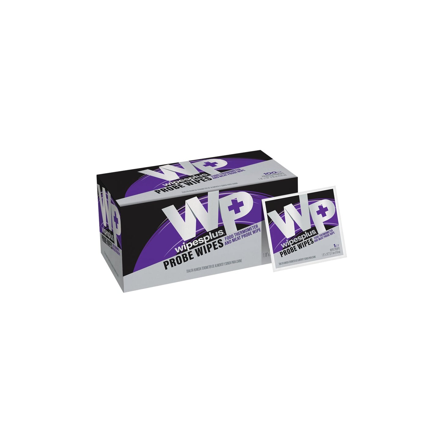 WipesPlus 35084 White Probe Wipe, Sachets (10/100s)