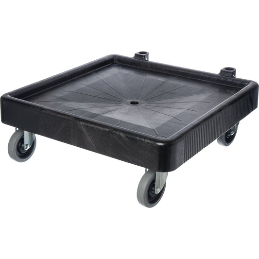 Carlisle C223603 350 lbs 22.5" x 22.5" x 8" Black Polypropylene E-Z Glide Warewashing Rack Dolly Without Handle