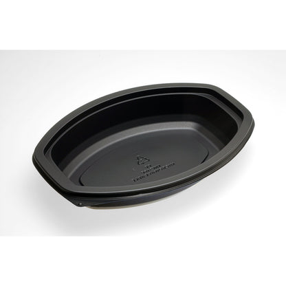 Proex DXMW916PBLK 16oz. Black Microwaveable Oval Casserole Container (250/cs)