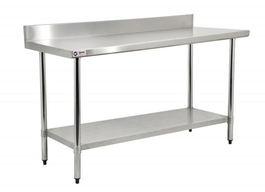 Omcan 22082 24" x 60" Stainless Steel Work Table with 4" Backsplash