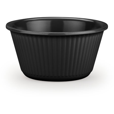 Carlisle S29103 4 oz Black Melamine Fluted Bowl Ramekin