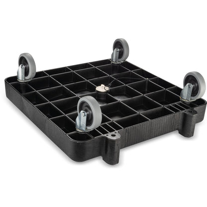 Carlisle C2236H03 350 lbs 22.5" x 22.5" x 39.5" Black Polyethylene E-Z Glide Warewashing Rack Dolly with Handle